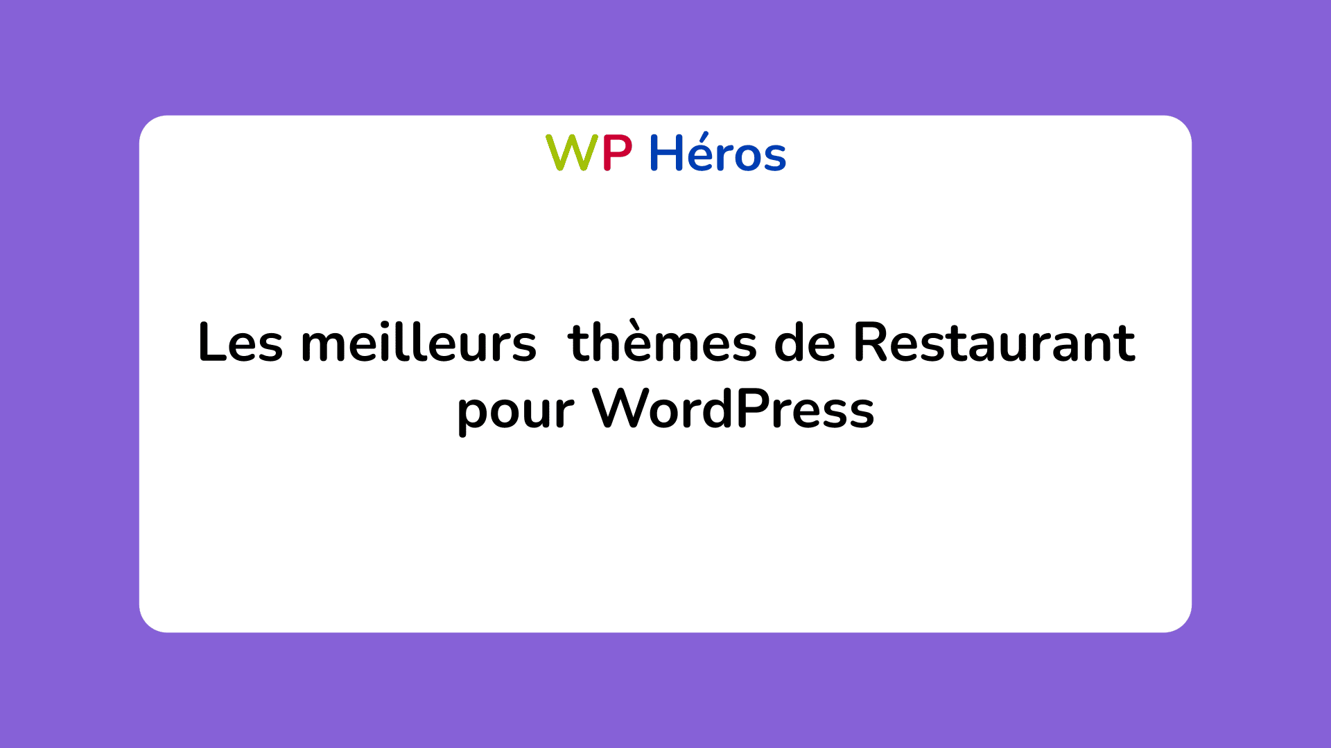 thèmes de Restaurant pour WordPress