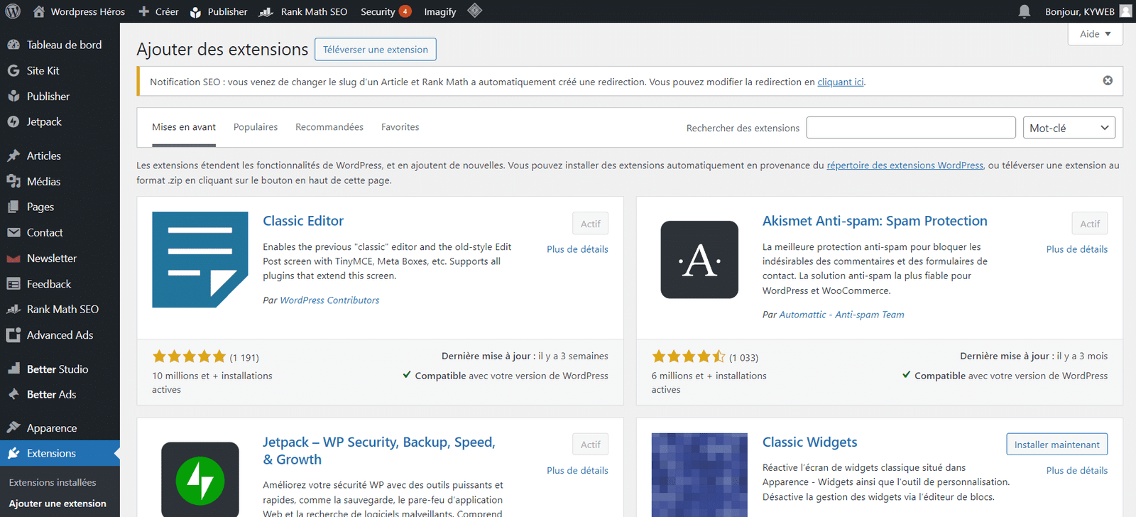 Choisir la bonne extension wordpress