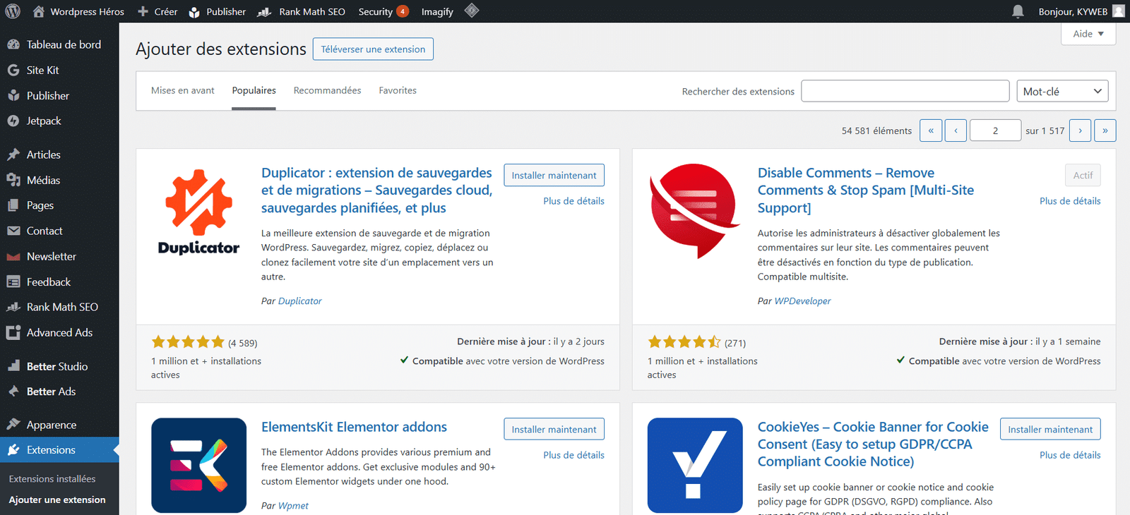 Extensions gratuites